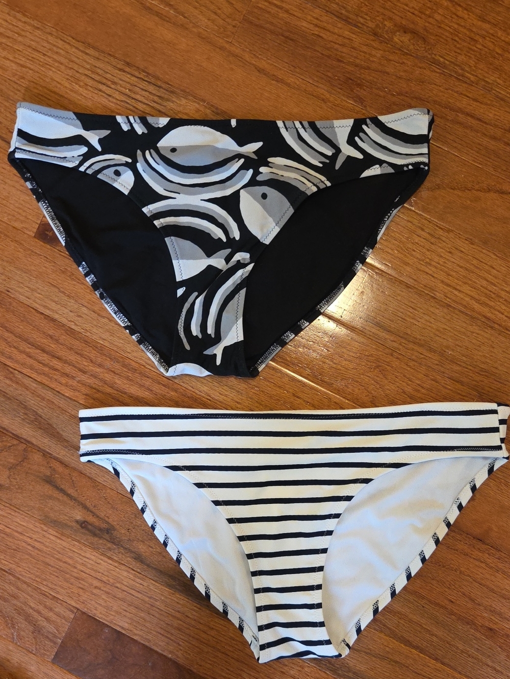 Aerie Navy & White & Black Bikini Bottom - 2 Pack